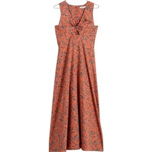 Madewell Floral Orange Sleeveless Dress Sz 4